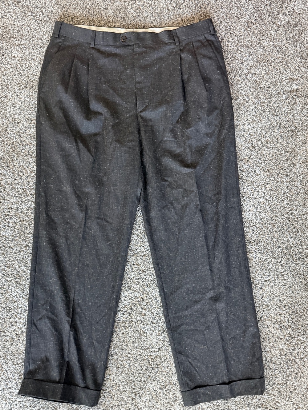 Zanella Dark Charcoal Pleated Dress Pants
